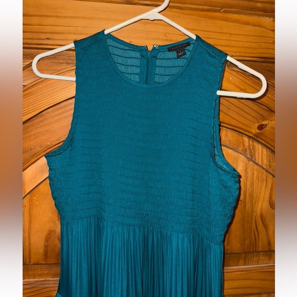 Ann Taylor Smocked Bodice Sleeveless Maxi Dress Emerald Green Size 4 - Picture 9 of 16